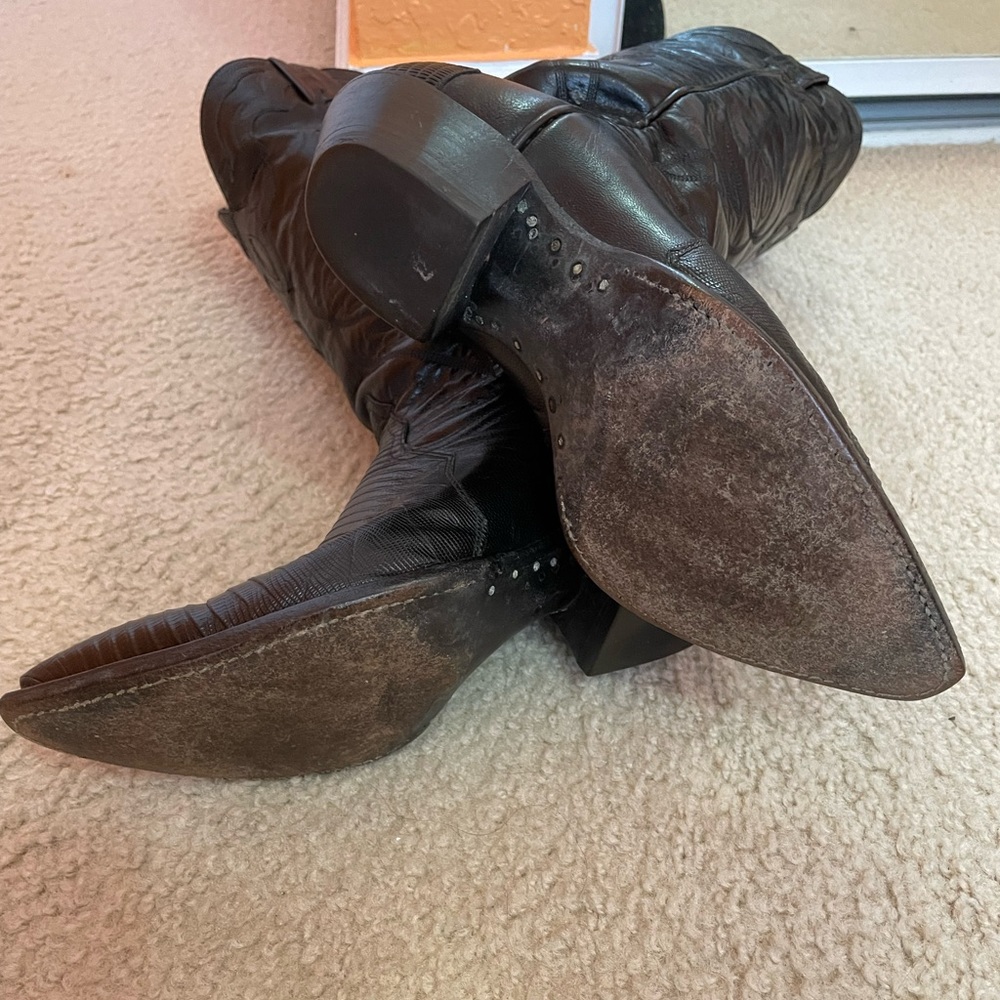 Tony Lama’s Lizard cowboy boots. Size 6 1/2. Black - Picture 5 of 9